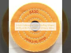 5-Inch Professional Cotton Buffing Wheels | 50-Ply & 80-Ply Options in White & Yellow
