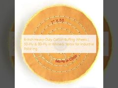 6-Inch Heavy-Duty Cotton Buffing Wheels | 50-Ply & 80-Ply in White & Yellow for Industrial Polishing