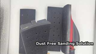Red 70*198mm Vacuum Dust-Free Self-Adhesive Sanding Block Kit Rectangle Shape Medium Wood Metal Abra